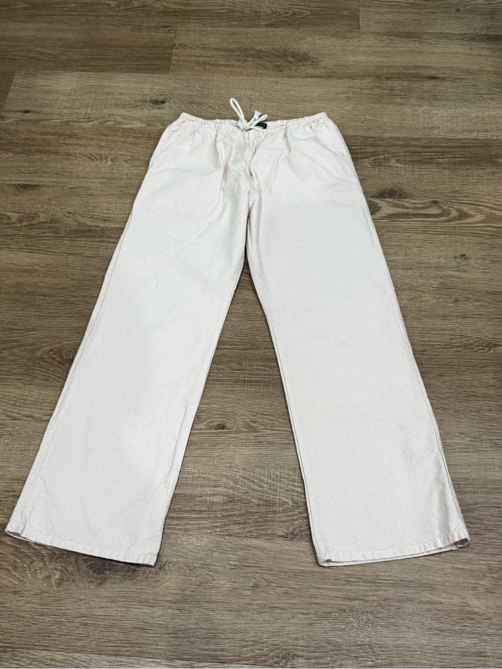 Brandy Melville Pink Stripe Wide Leg Lounge Pants Drawstring One Size